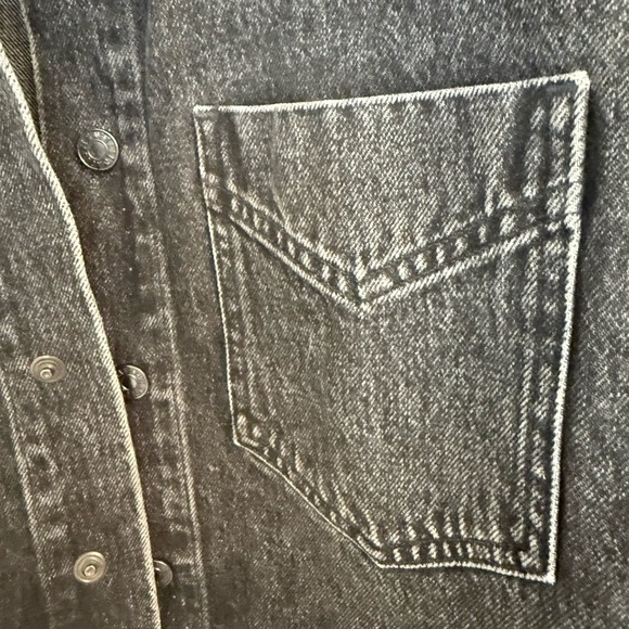 Agolde oversized S Charcoal Cropped Jean Jacket mint as new as possible cond - Picture 8 of 16